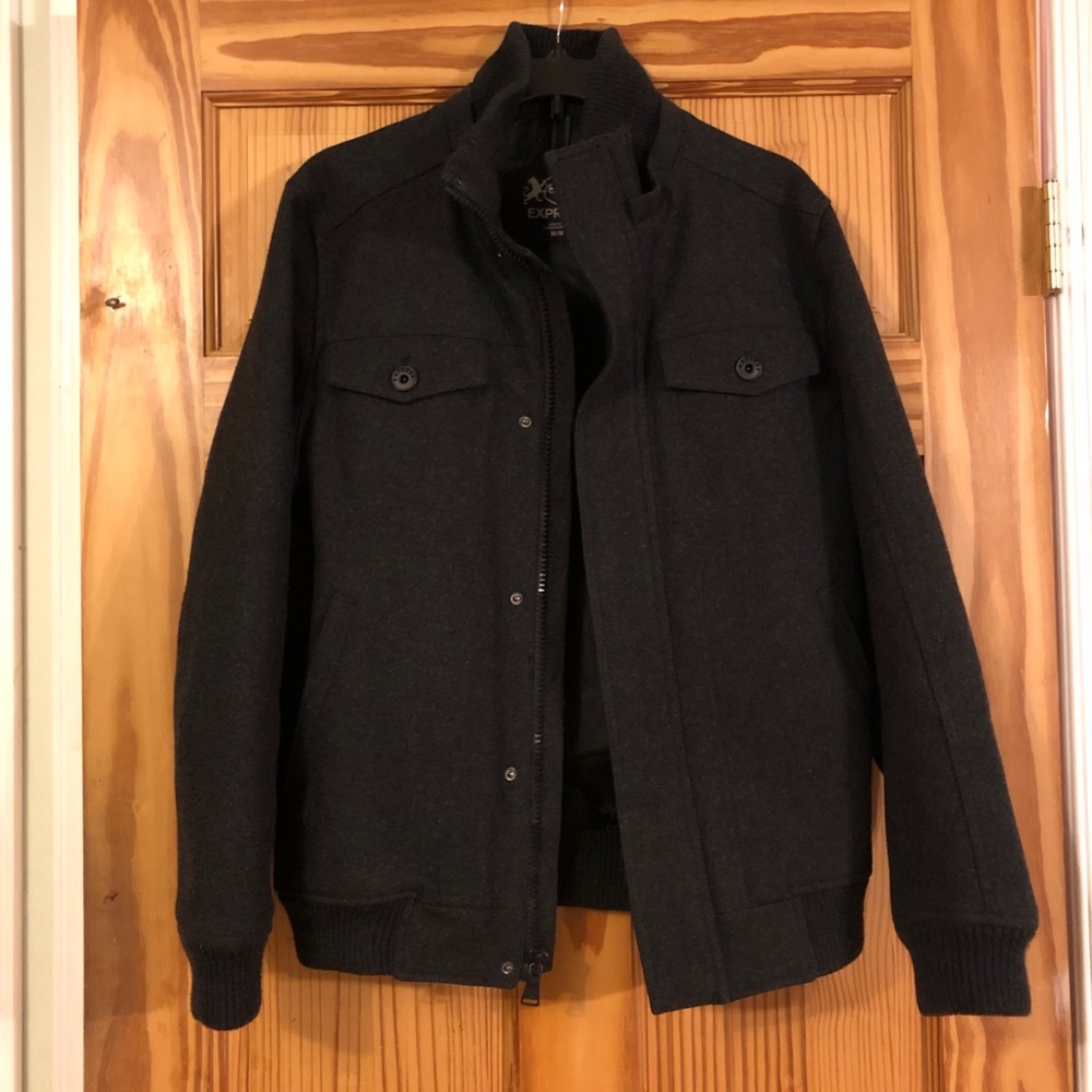 Lightly used men’s Express wool blend coat